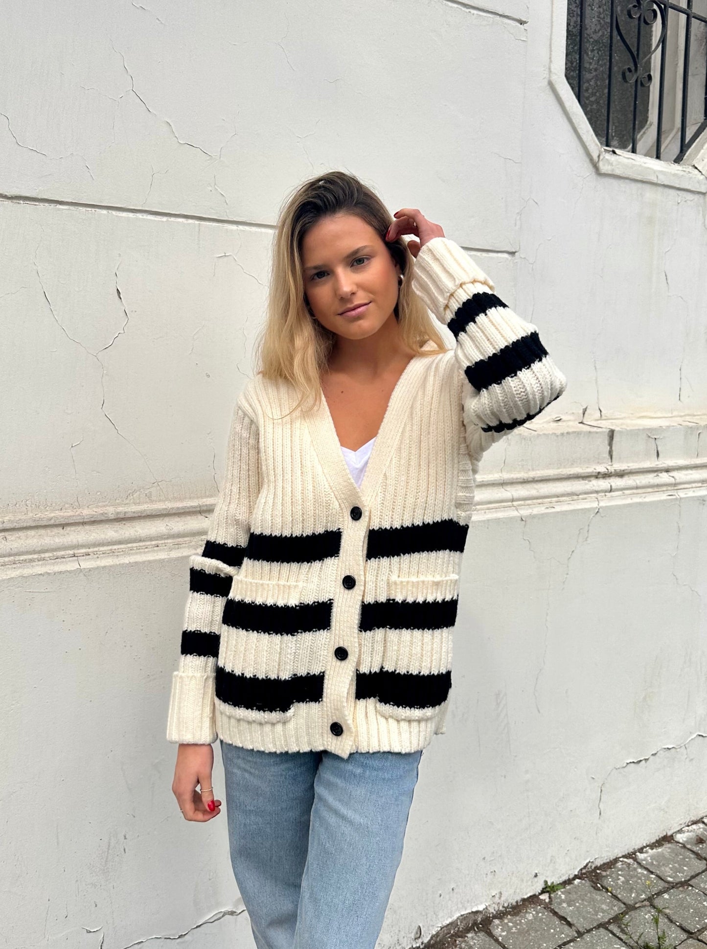 SWEATER FILIPA BLANCO CON RAYAS