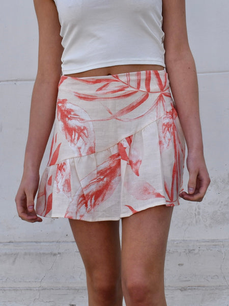 Falda short oporto diseño rosa