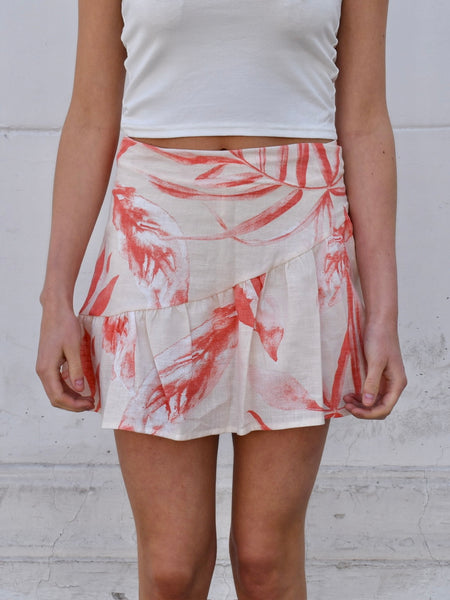 Falda short oporto diseño rosa