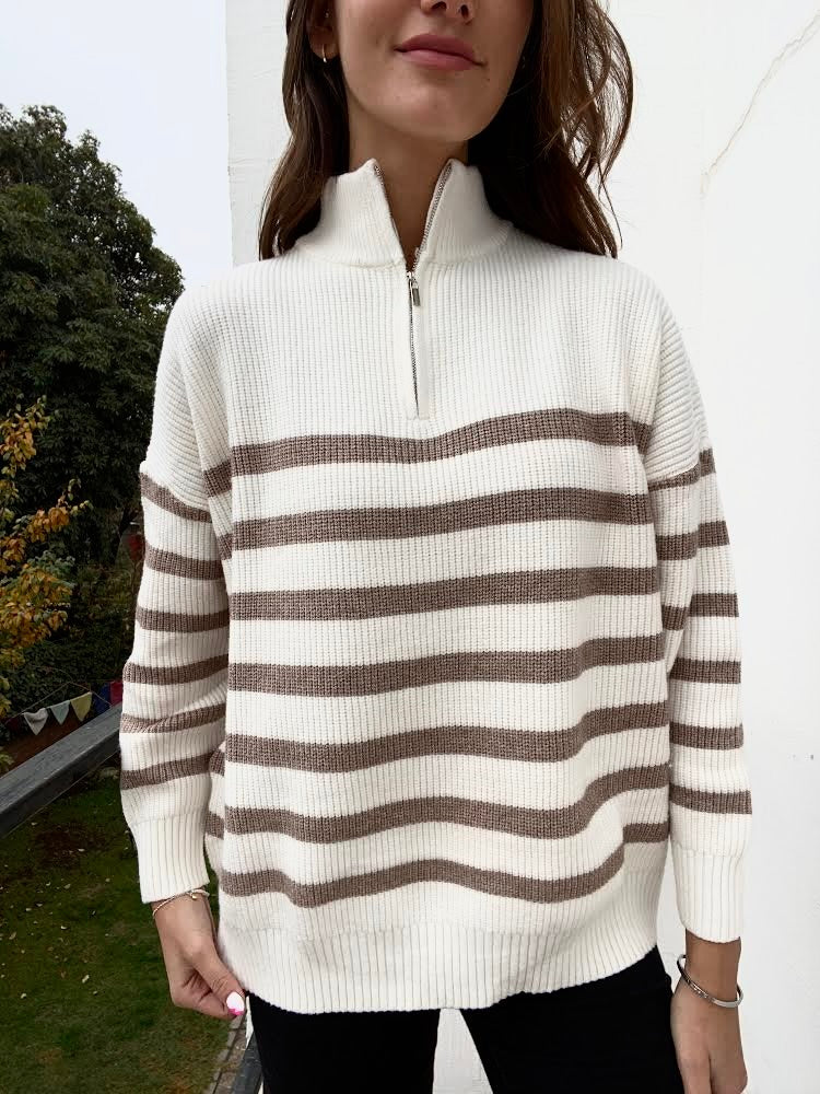 Sweater Begoña rayas beige