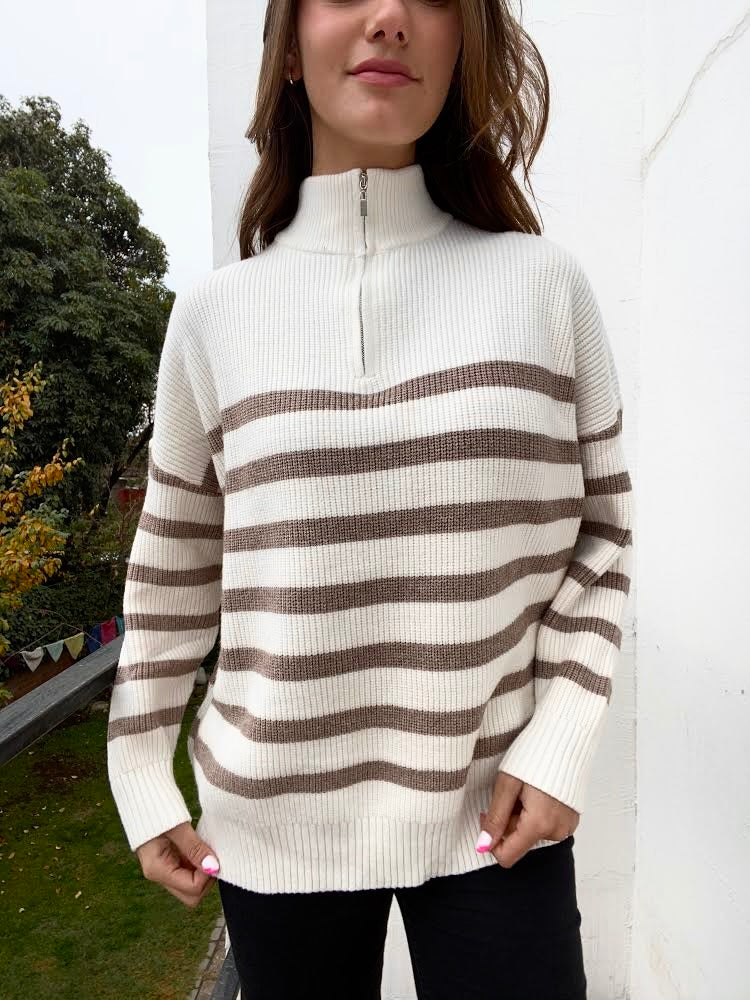 Sweater Begoña rayas beige