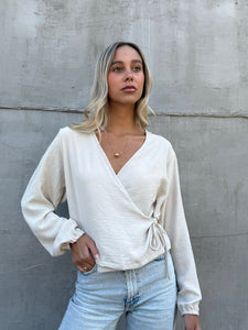 BLUSA MALLORCA MANGA LARGA BEIGE