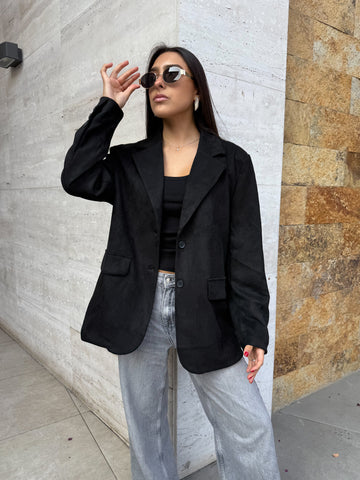 BLAZER GAMUZA NEGRO