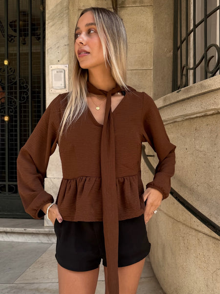 BLUSA CANDELARIA CAFÉ