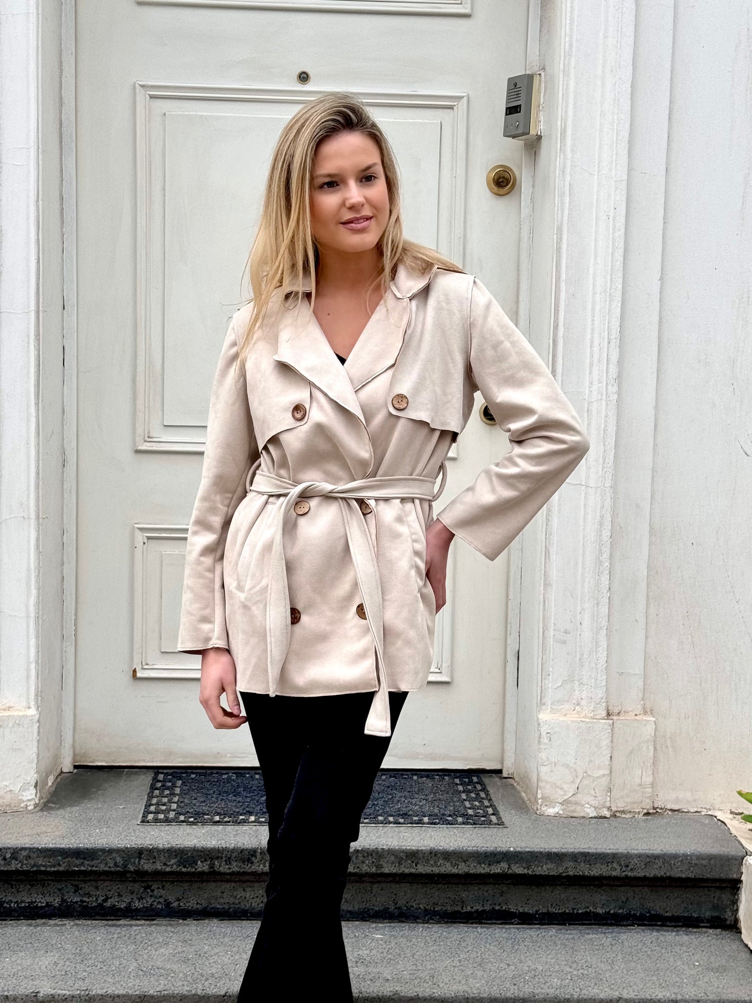 Trench suede beige