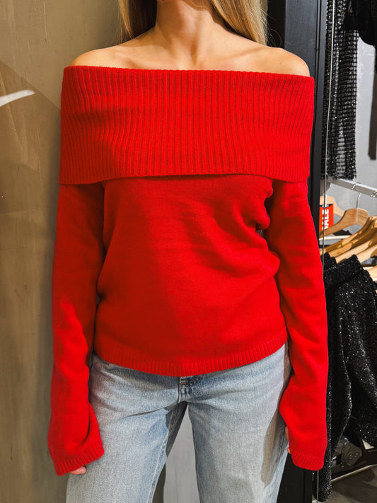 Sweater hombro Emilia rojo