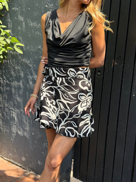 FALDA PAREO ELOISA NEGRO DISEÑO