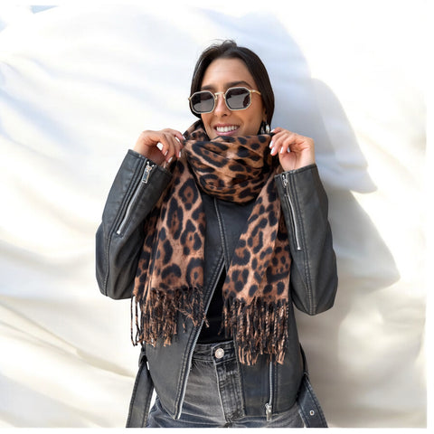 BUFANDA PRINT LEOPARDO CAFÉ