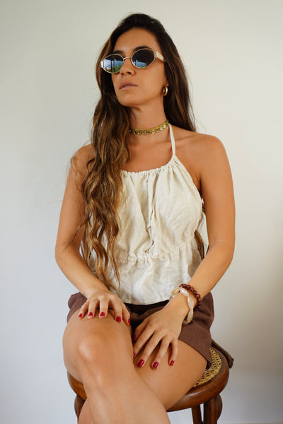 TOP NAPOLES LINO BEIGE