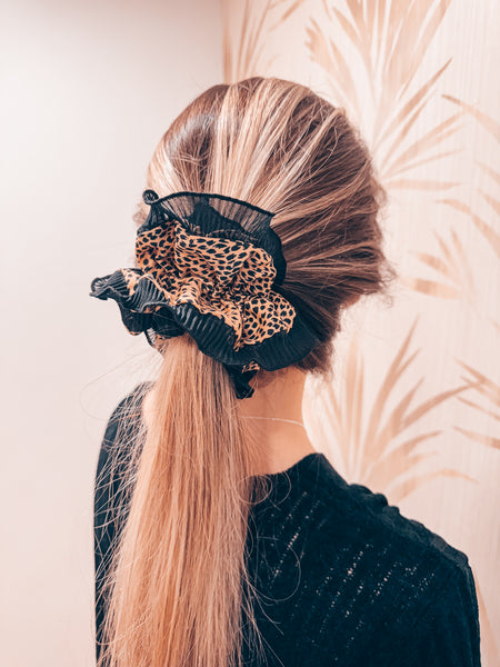 SCRUNCHIE LEOPARDO NEGRO