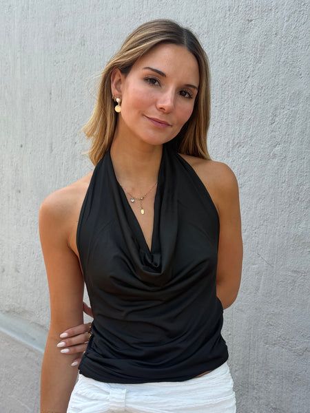 TOP DRAPEADO ALBA NEGRO