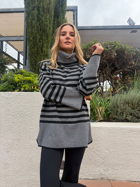 SWEATER CAIRO RAYAS GRIS