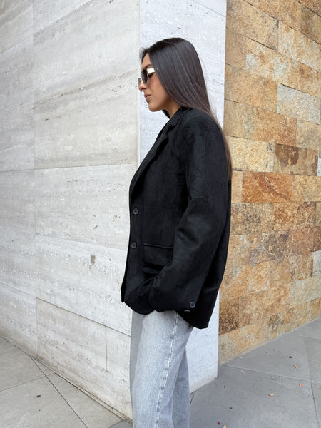 BLAZER GAMUZA NEGRO