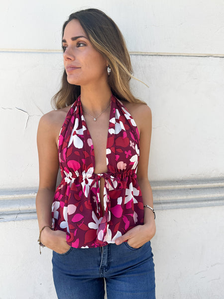 Top Marsella flores pink