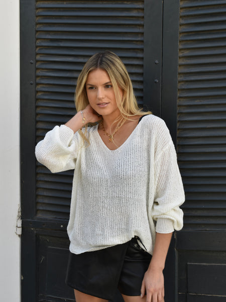 Sweater hilo Georgia blanco