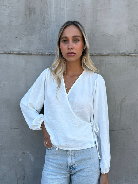 BLUSA MALLORCA MANGA LARGA BLANCO