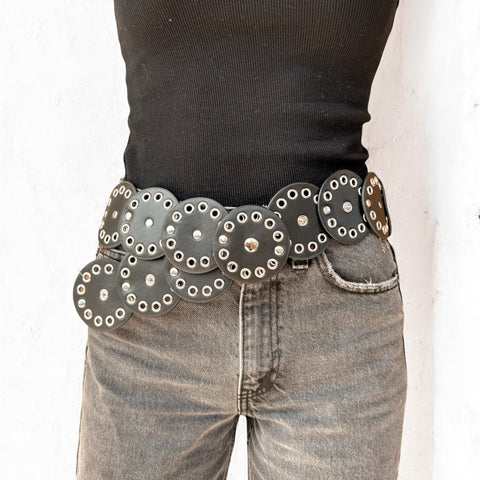 Cinturón Paris negro plata