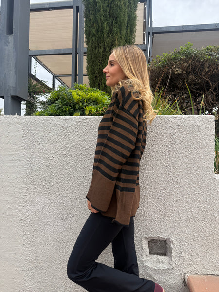 SWEATER CAIRO RAYAS CAFÉ