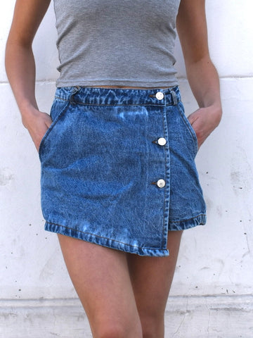 Falda short Creta Azul