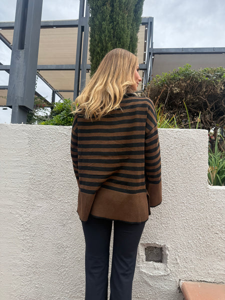 SWEATER CAIRO RAYAS CAFÉ