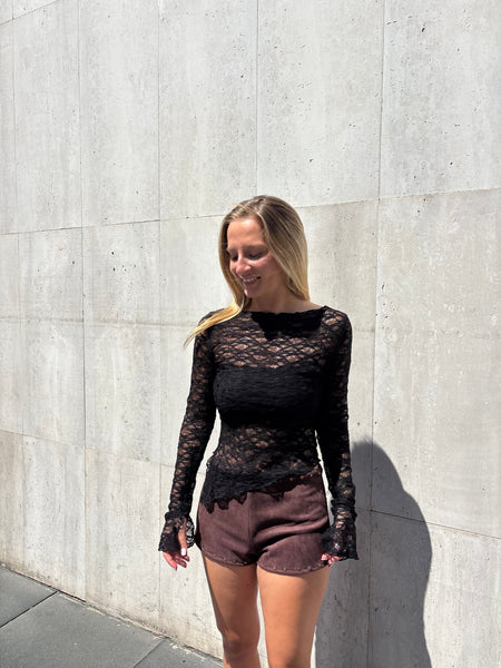 TOP PRINCE ENCAJE NEGRO