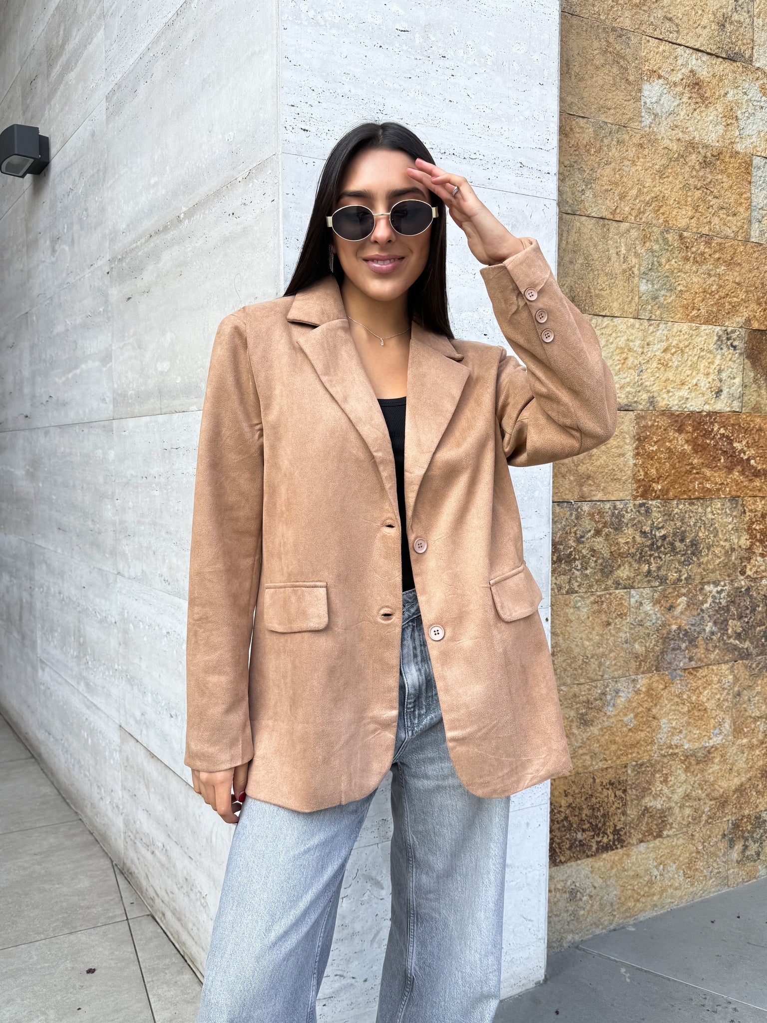 BLAZER GAMUZA CAMEL