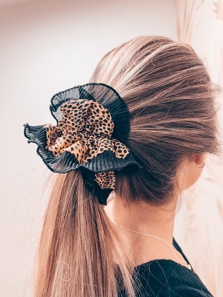 SCRUNCHIE LEOPARDO NEGRO