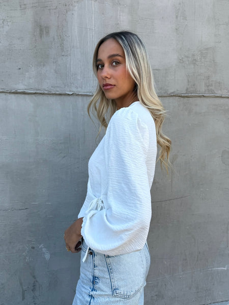 BLUSA MALLORCA MANGA LARGA BLANCO