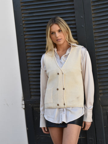 Vest tejido beige
