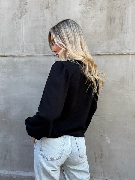 BLUSA MALLORCA MANGA LARGA NEGRO