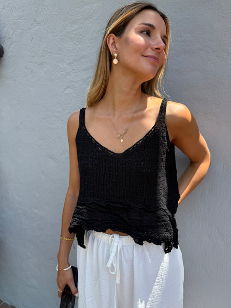TOP TEJIDO LOURDES NEGRO