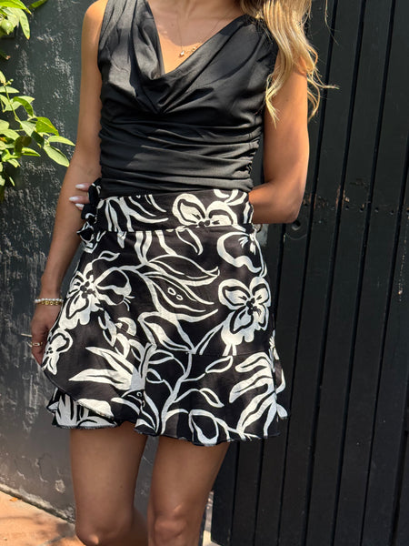 FALDA PAREO ELOISA NEGRO DISEÑO