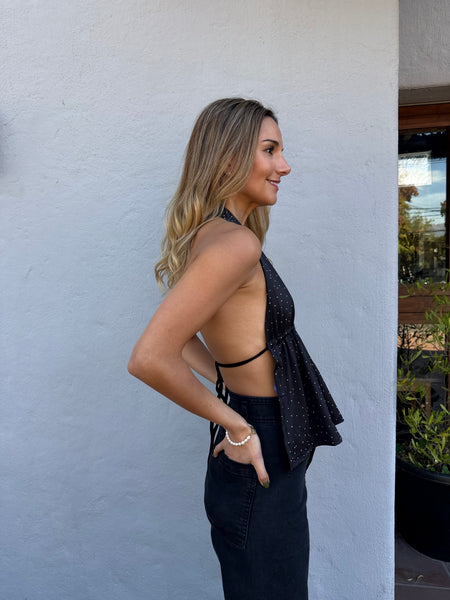 TOP CARMINA NEGRO BRILLOS 3