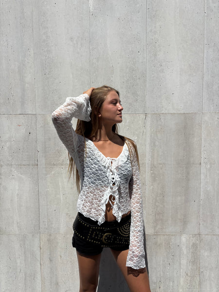 BLUSA MILI ENCAJE BLANCO