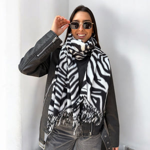 BUFANDA PRINT CEBRA NEGRO