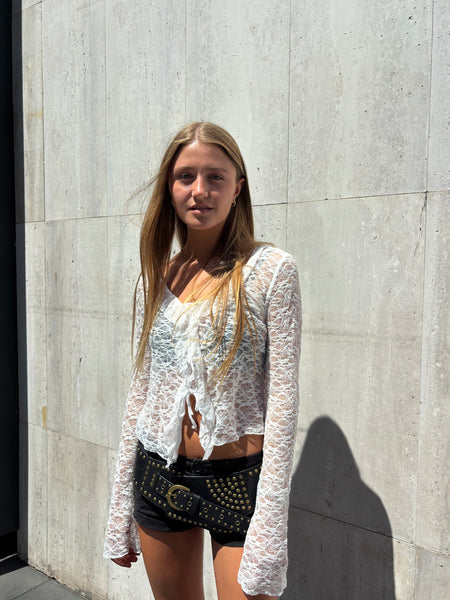 BLUSA MILI ENCAJE BLANCO