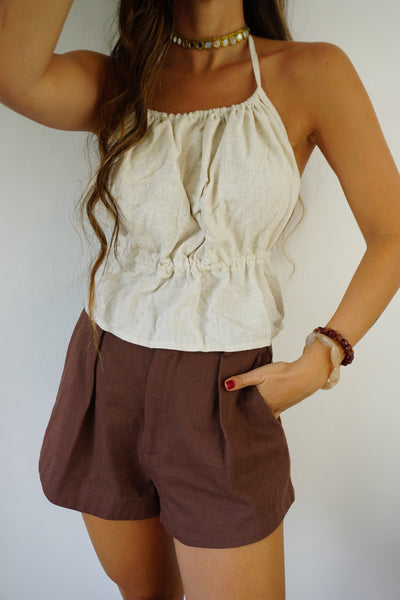 TOP NAPOLES LINO BEIGE