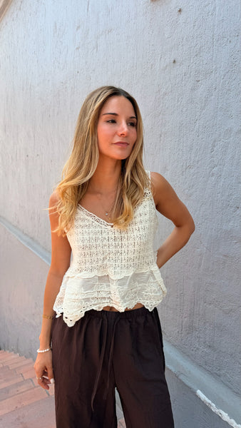 TOP TEJIDO LOURDES BEIGE