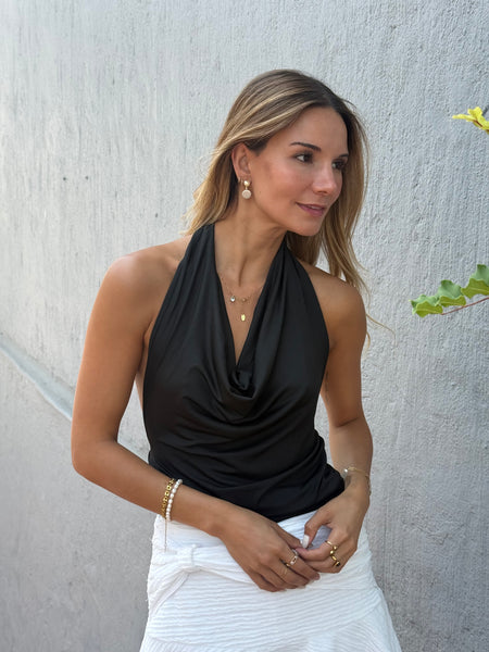 TOP DRAPEADO ALBA NEGRO