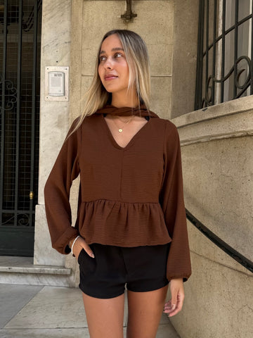 BLUSA CANDELARIA CAFÉ