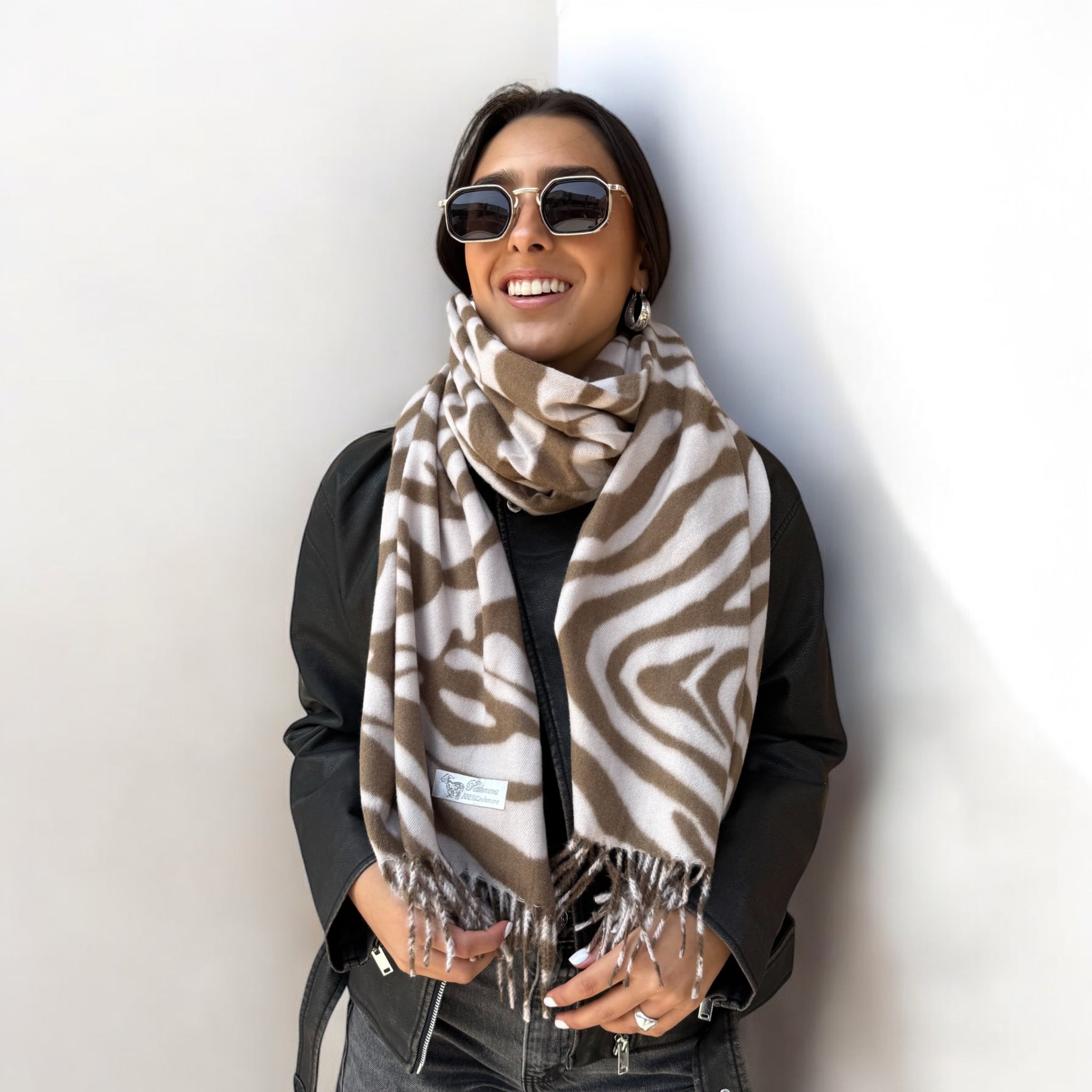 BUFANDA PRINT CEBRA BEIGE