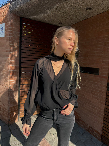 BLUSA GRANADA GASA NEGRO