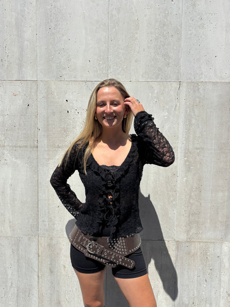 BLUSA MILI ENCAJE NEGRO