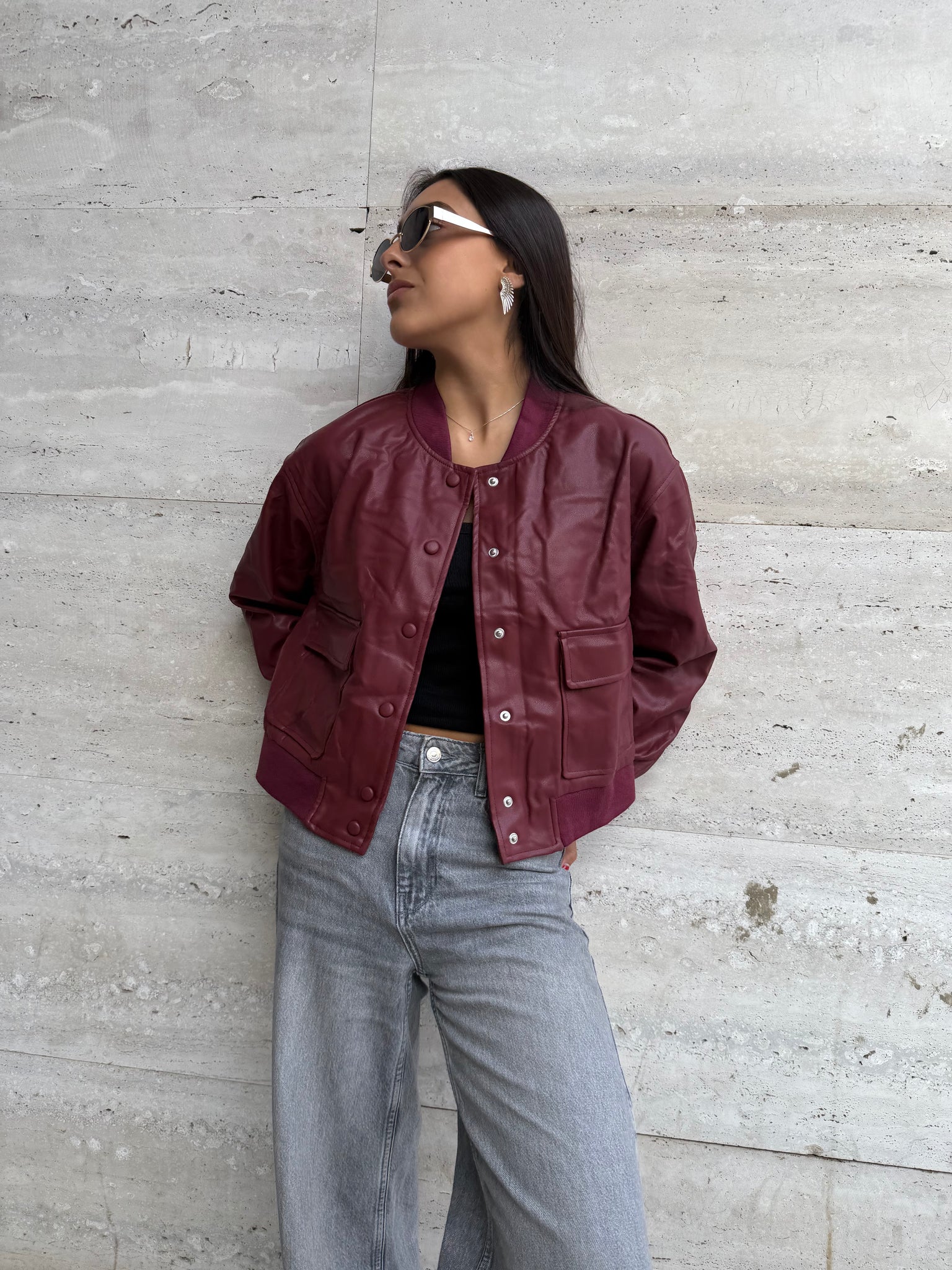 CHAQUETA BOMBER BURDEO