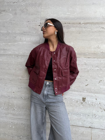 CHAQUETA BOMBER BURDEO