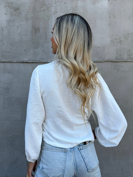 BLUSA MALLORCA MANGA LARGA BLANCO