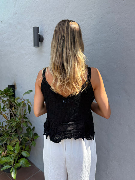 TOP TEJIDO LOURDES NEGRO