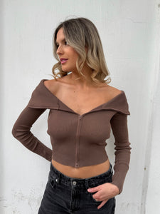 Sweater top Carmina café