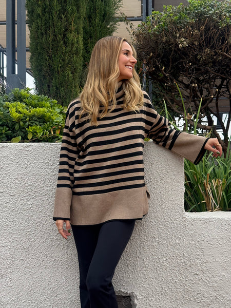 SWEATER CAIRO RAYAS BEIGE