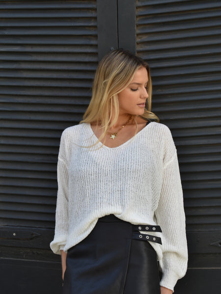 Sweater hilo Georgia blanco